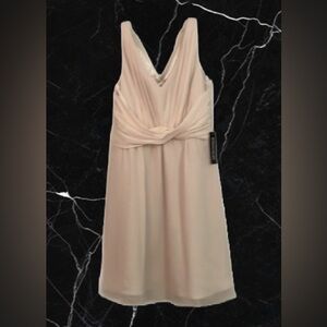 Weddington Way Cream Ruched V-Neck Dress